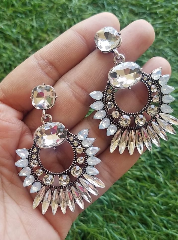 Black Stone Stud Earrings - Shri Krishna Pearls