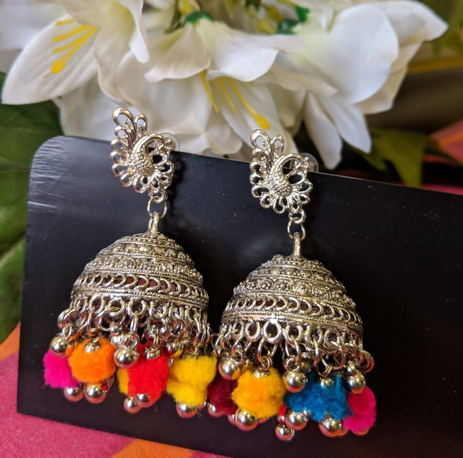 Multicolor Handcrafted Jhumka Earrings Combo (Pack Of2) | Priviu