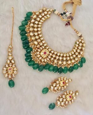 Green meenakari bridal jewellery