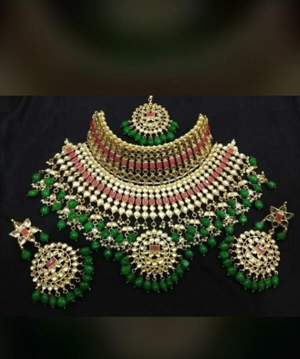 green choker meenakari bridal jewellery