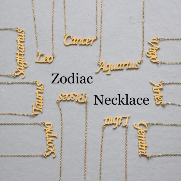 Buy Personalised Zodiac Necklace Gold