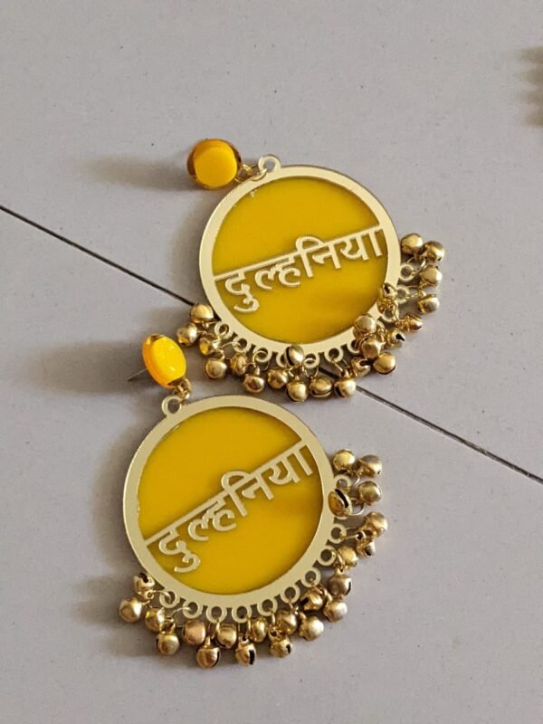 Yellow Dulhaniya Earrings for bride to be