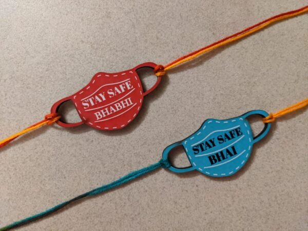 Customized Stay Safe Mask Printed Rakhi For Kids