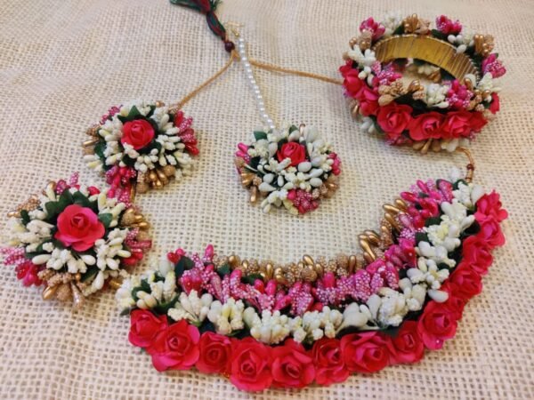 Rose flower jewelry set for haldi