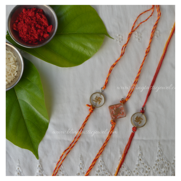 Buy Resin Simple Traditional Rakhi for Brother/Bhai