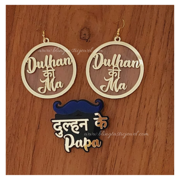 Buy Customised Earrings & Brooch Combo for Dulhan ki Ma & Papa