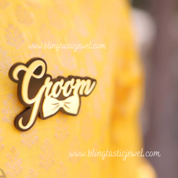 customized brooches for groom to be