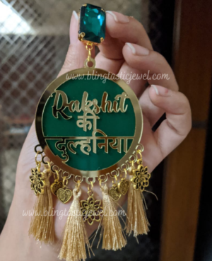 Customized dulhaniya earring with stone and tassel