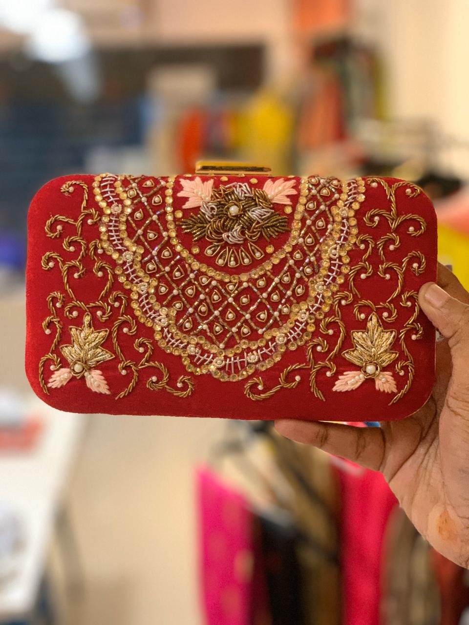 Buy Bridal Clutch Bag Designer Heavy Beaded Embroidered Handmade Purse  Indian Handbag Engagement Gifts Bridesmaid Gifts Anniversary Gifts Online  in India - Etsy