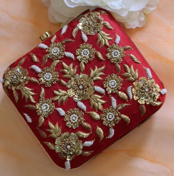 Customized embroidered square clutches